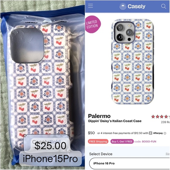 Other - Palermo Dippin' Daisy's Italian Coast Case for iPhone 15 Pro - Multicolor